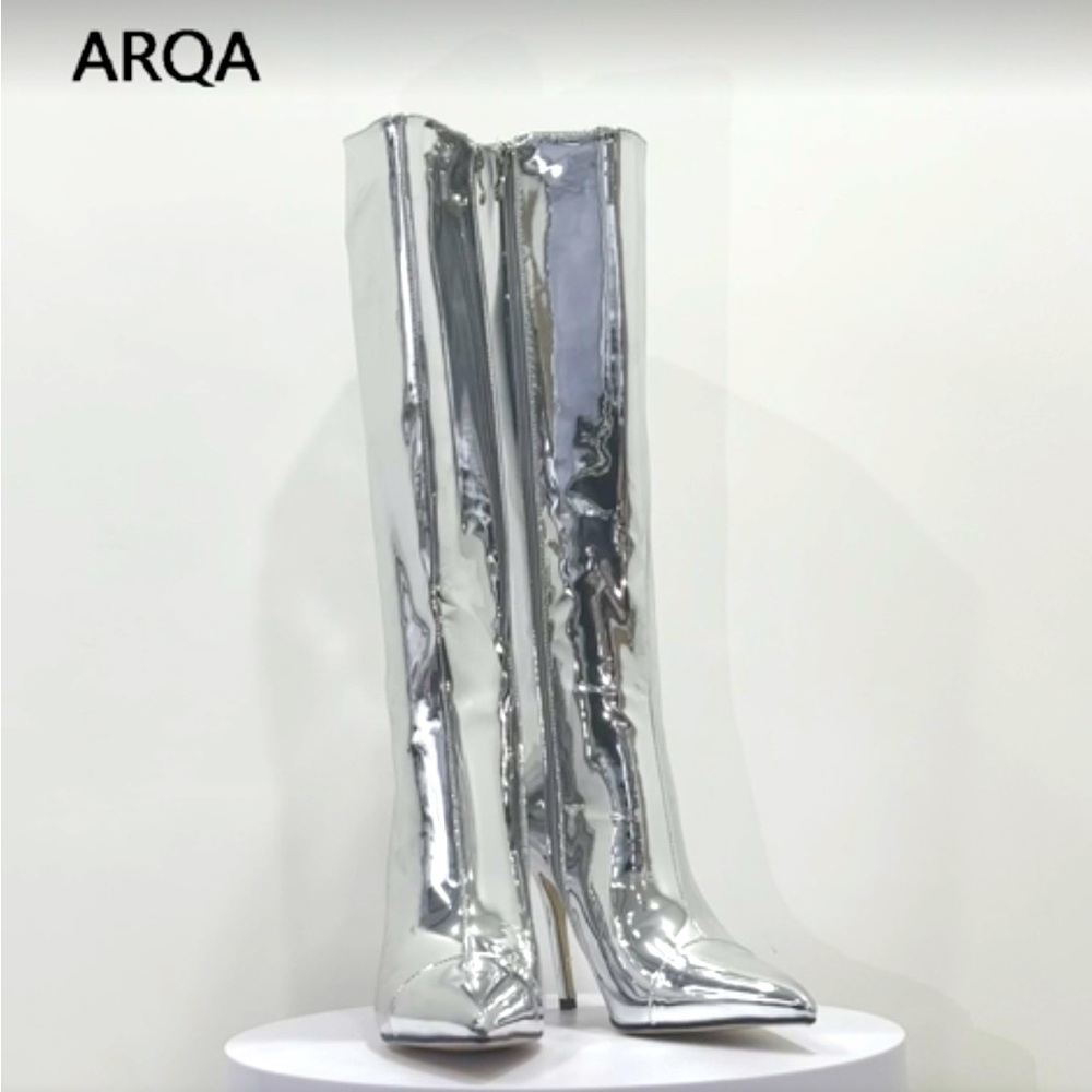 New Arqa Metallic High Boots Stiletto - Picture 15 of 17
